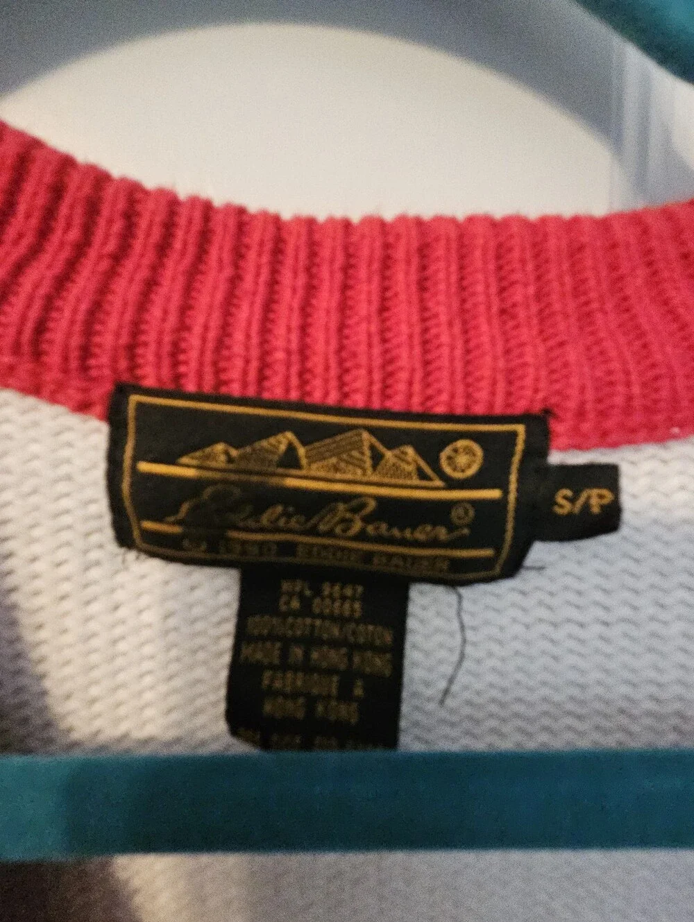 Eddie Bauer 90's Vintage Mixed-Pattern Golf Cardigan Sweater